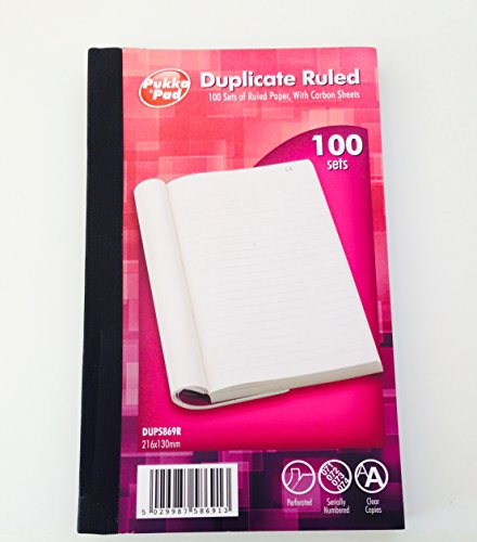 Pukka Pad livre ligné carnet de reçu autocopiant 100