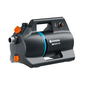 Gardena Akku-Gartenpumpe 3000 Silent 18V P4A solo Pumpen: Leistungsstarke Akku-Pumpe, Leise im Betrieb, Regen- und UV-beständiges Gehäuse, Trockenlaufsicherung, Stufenlose Druckeinstellung (14610-55)