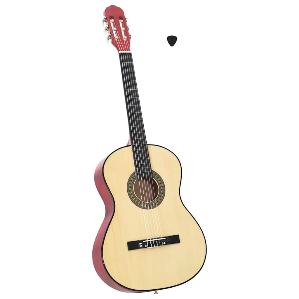 Guitarra de concierto 4/4, guitarra acústica de 39 pulgadas, para principiantes, madera de tilo natural