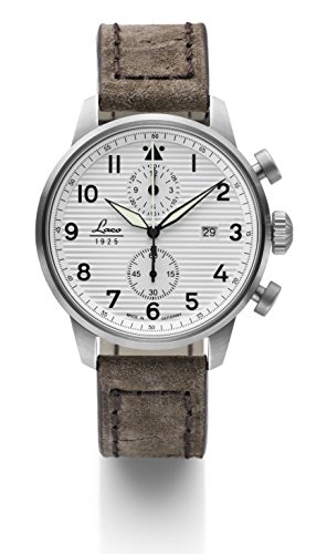 Laco Bern Two-Eye Chronograph Watch with 42mm Case and Corrugated Dial 861974