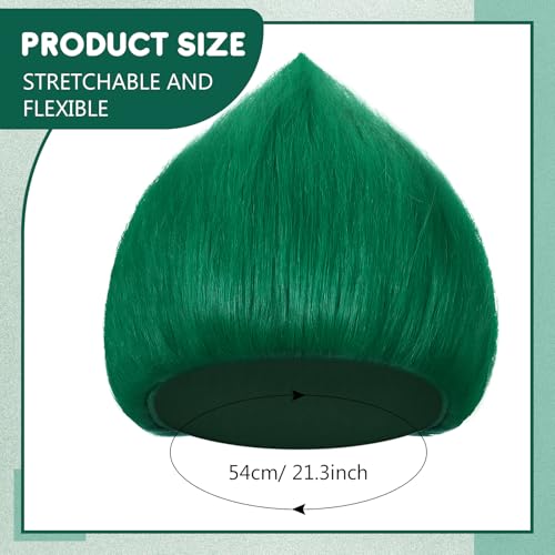 Image of Geyoga 1 Pcs Funny Wig Crazy Hair for Halloween Party,Dark Green