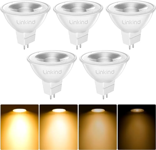 Linkind Dimmbar GU5.3 LED Lampe 5.5W, entspricht 50 Watt, 2700K Warmweiß 12 Volt AC/DC MR16 LED Reflektor GU5.3 Spot, 36° Abstrahlwinkel 465Lm LED Leuchtmittel MR16 Birne, 5 Stück