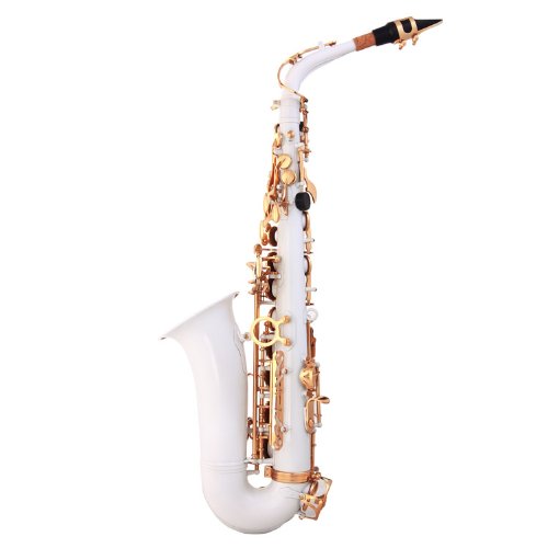 Image of Glory White Laquer E Flat Alto Saxophone with 11reeds,8 Pads cushions,case,carekit