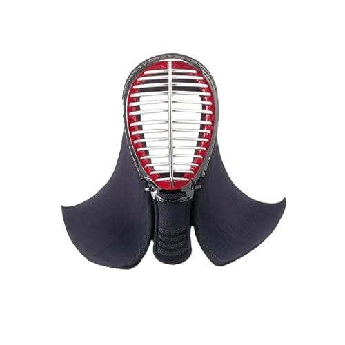 剣道面 西日本武道具 頂赤 面単品 5mm紺合皮 (中 大 サイズ) 【希望者には刺繍ネーム無料】 (68cm)