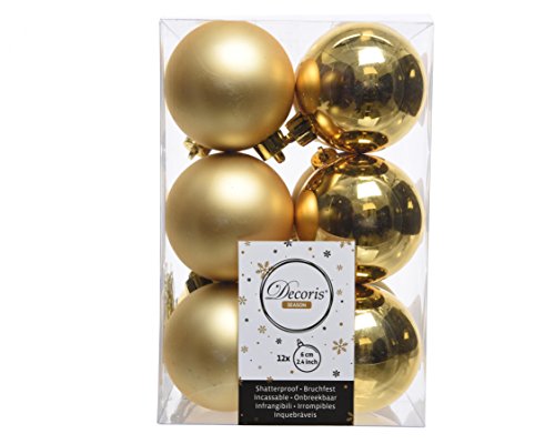 Set Di 12 Palle Di Natale Pia Oro
