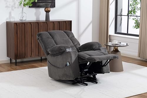 Sillón eléctrico reclinable tela terciopelo gris miniatura 1