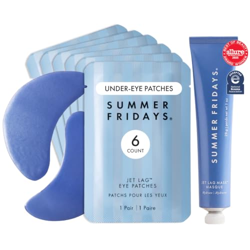 Summer Fridays Jet Lag Duo- Jet Lag Eye Patches 6ct + Jet Lag Mask Mini