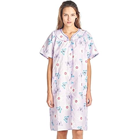 Casual Nights Women's Floral Woven Snap-Front Lounger House Dress - Purple - XX-Large Cover