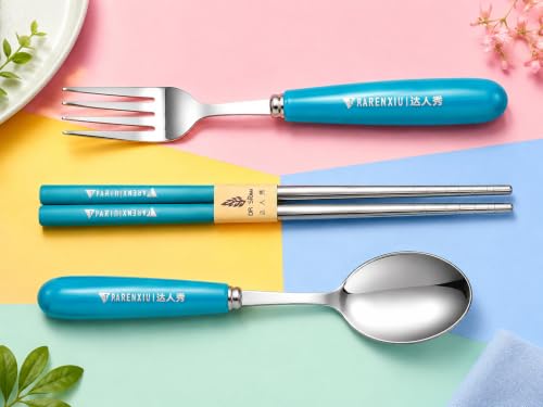 Image of Stainless Steel Cutlery Set, 3-Piece | Spoon, Fork, Chopsticks