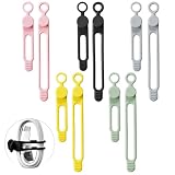 Fekayer 10Pcs Reusable Silicone Cable Ties – Adjustable Cord Organizer with Locking Buckle, Elastic Cable Straps for Earphones, Chargers, PC Wires – Colorful Wire Wraps for Home, Office, Travel