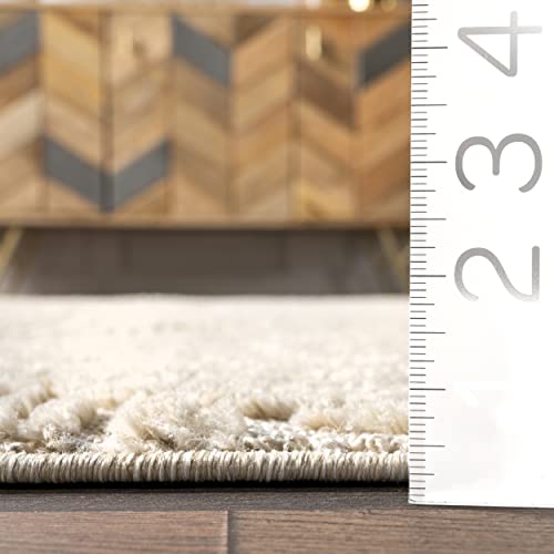 Image of nuLOOM Kerry Beige Geometric Power Loomed Area Rug, 4' x 6' | Nuloom Kerry Geometric 4' x 6' Area Rug for Living Room Bedroom Dining Room, Beige