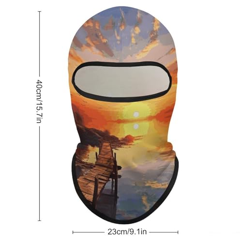 Balaclava para hombre y mujer, máscara para esquí con paisaje de atardecer, cubreboca completo para ciclismo miniatura 2