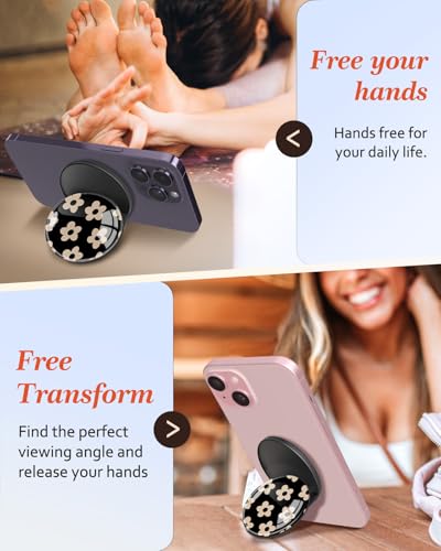 Image of Magnetic Phone Grip, Cute Finger Grip Phone Stand, Small Flower
