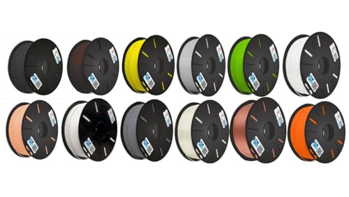 Image of 3Idea Premium 1.75mm 12KG Mix Color PLA Filaments for 3D Printer (Pack of 12) | Dimensional Accuracy + /- 0.03mm (1 Kg Each)
