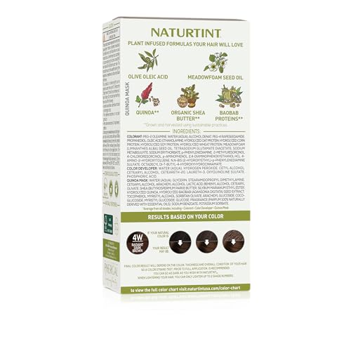 Image of Naturtint 4W Radiant Dark Brown Permanent Hair Color (Pack of 1), Ammonia Free, Vegan, Cruelty Free, up to 100% Gray Coverage, Long Lasting Results (Packaging may vary)