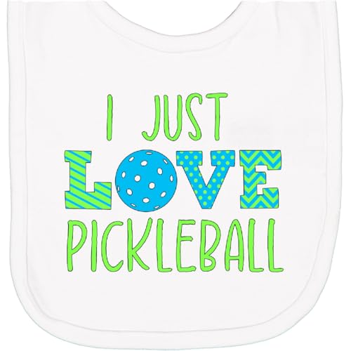 inktastic I Just Love Pickleball in Blue and Green Newborn Bib