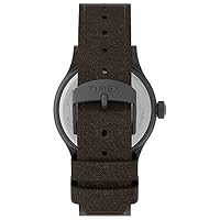 Timex Men's Expedition Scout 40mm Watch – Gunmetal Case Khaki Dial with Dark Brown Leather Strap — image 3