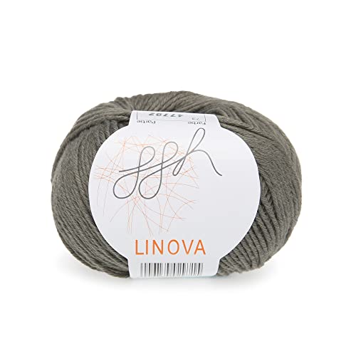 ggh Linova - 073 - Khaki - Cotton with Linen for Knitting and Crocheting - Image 3