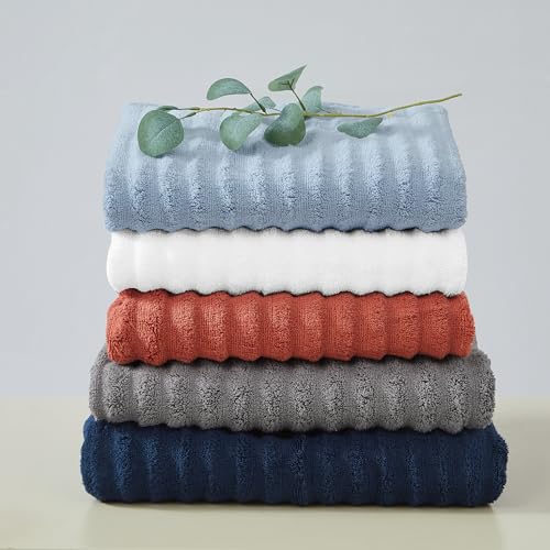 ROYAL VELVET Textured Grey 6 Piece Towel Set, Solid Color Themed, Oeko-TEX Certified Confidence