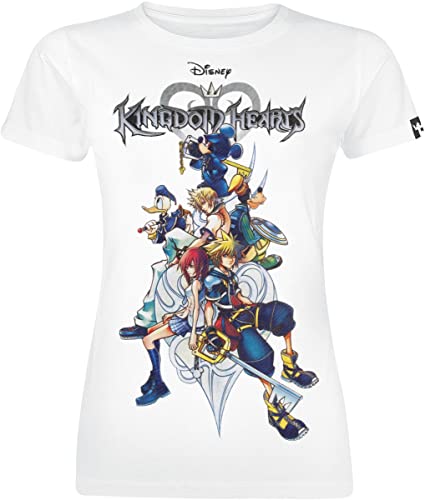 Kingdom Hearts 2 - Group Mujer Camiseta Blanco M 100% algodón Más Grande