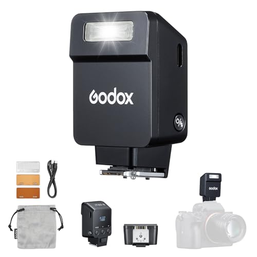 Godox iT22S iT22-S Flash TTL Mini pour Sony, 700 Eclairs à Pleine Puissance, Temps de Recyclage de 1,5s, Plage de Puissance de 6 Niveaux (de 1/32 à 1/1), Avec Diffuseur Magnétique Et Filtre De Couleur