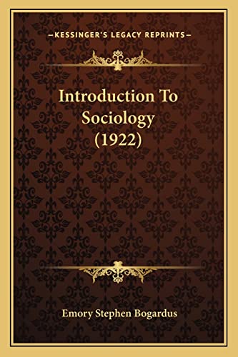 Introduction To Sociology (1922)