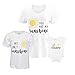 Unique Baby My Sunshine Matching Mommy and Me Outfits Mom Daughter Shirts Mothers Day Outfits Mama Mini Clothing Layette (3M, White)
