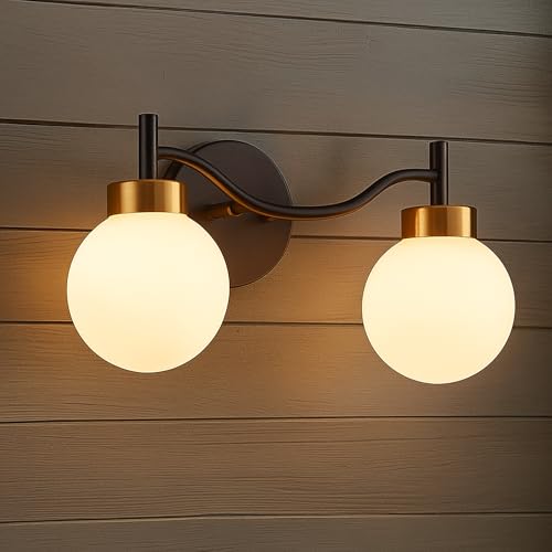 Image of SINOMAN Wall Light for Living Room Modern /Wall Lamps for Bedroom /for Living Room /Wall Lights for Home Decoration /Bedside Wall lamp (Doom Glass Double, with Bulb)