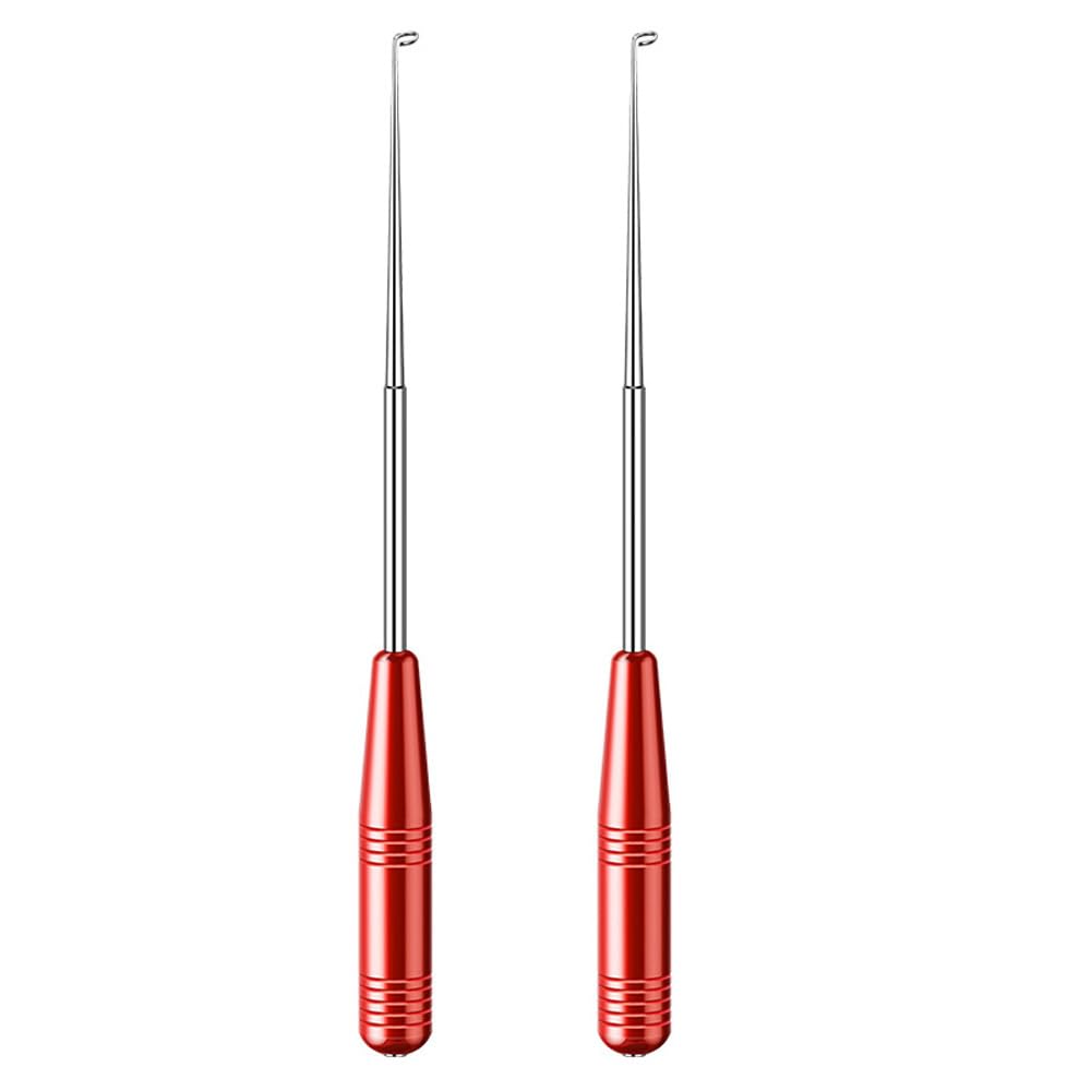Fishing Unhooking Disgorger, 2 Pcs Stainless Steel Fishing Hook Quick Removal Device, Fish Hook Security Extractor for River Fising Sea Fishing (Red)