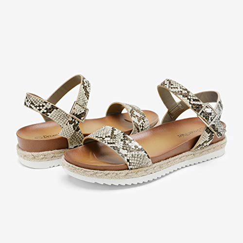 Image of DREAM PAIRS Espadrille Casual Platform Sandals | 1.75 inch espadrille flatform wedge sandals with adjustable ankle strap contoured PU footbed non-slip PVC outsole for summer