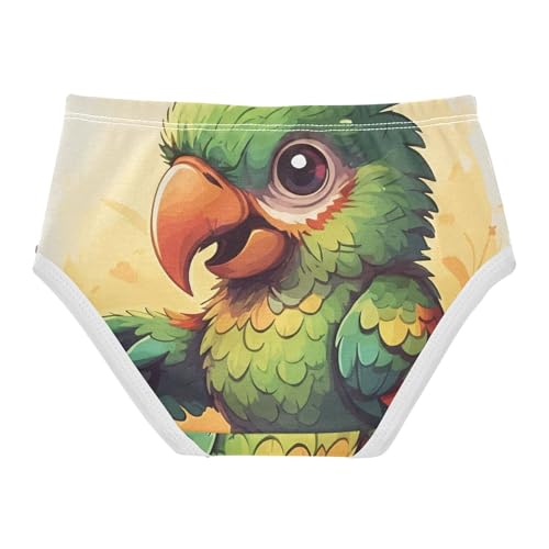 Animal Girls Underwear Toddler 2t Cotton Girl Panties Cute Colorful Cute Parrot Green Kids Undies Briefs2