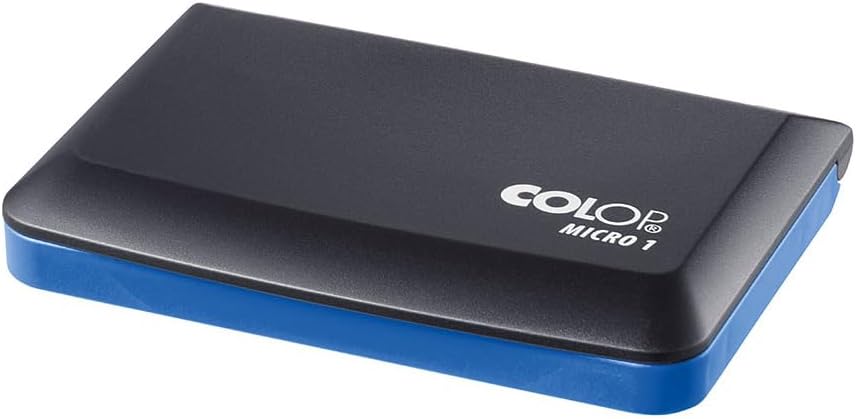 COLOP Micro Felt Pad with 801 Non-Toxic, Water Based Premium Ink (Blue, Micro I Felt 1-15/16 x 3-1/2")