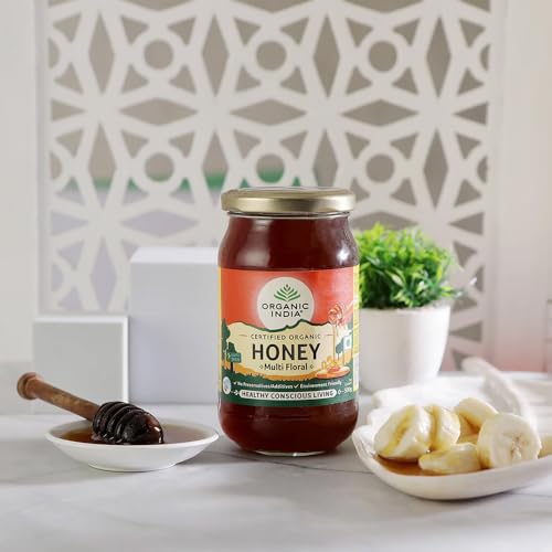 Image of A TATA Product - Organic India Himalayan Multi Floral Honey - 500g | Raw & Unprocessed | Natural & Organic | Sourced from Shivalik Range | Rich in Nutrients & Antioxidants (Pack of 2)