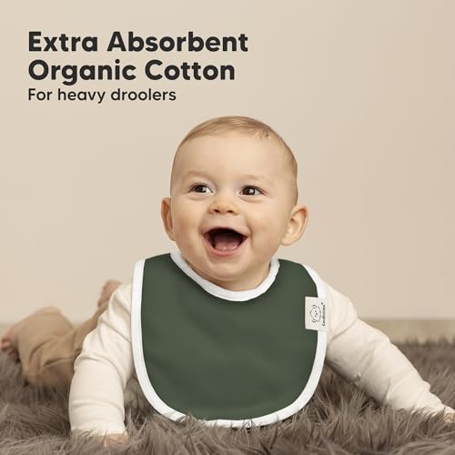 Image of 8-Pack Organic Baby Bibs for Boys, Girls - Soft Cotton Drooling and Teething Bibs for Baby Girl & Boy, Extra Absorbent, Easy To Clean & Put On for Toddler, Newborn, Infant 0-24 Months (Crossroads)