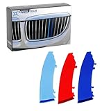x xotic tech Iconic 3-color Tri Grille Insert Trims Strips, Front Center Kidney Grilles Compatible with BMW 3 Series E90 E91 Pre-LCI 325i 328i 330i 335i M3 2006-2008 (12 Beam Bars)
