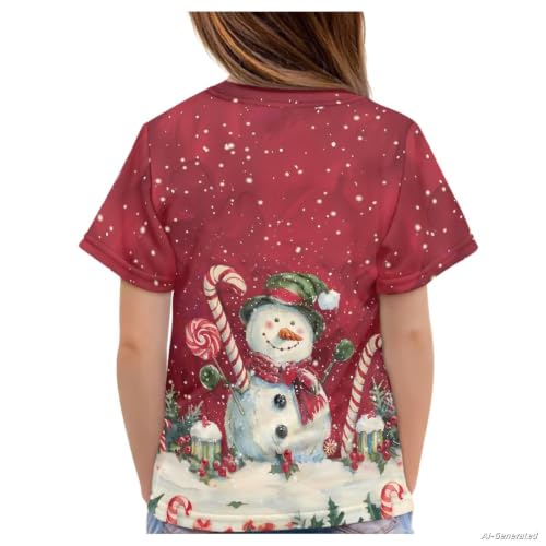 Image of Renewold Kids Novelty T-Shirt for Girls Boys Short Sleeve Crewneck Summer Tee Soft Breathable Graphic Shirt for Age 2-16