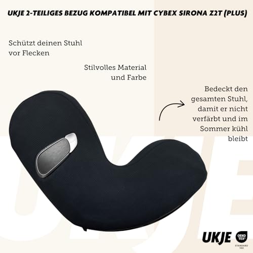UKJE Schutzabdeckung kompatibel mit Cybex Sirona Z und Sirona T i-size - Autositzbezüge für Kinder - Autositzbezug für Kinder (Schwarz)