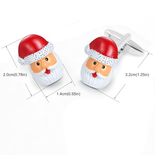 HONEY BEAR Mancuernas de Santa Claus Navideñas Acero Inoxidable miniatura 3
