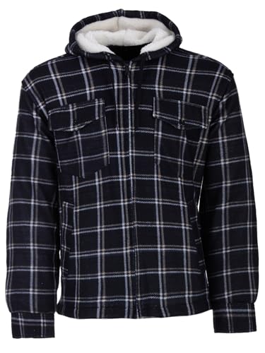 Henry Terre Holzfällerjacke Herren Hemdjacke Kapuze Arbeitsjacke Hemd Flanell Thermojacke Jacke Kariert Gefüttert M-3XL, Farbe:navy, Größe:L Henry Terre Holzfällerjacke Herren Hemdjacke Kapuze Arbeitsjacke Hemd Flanell Thermojacke Jacke Kariert Gefüttert M-3XL, Farbe:navy, Größe:L