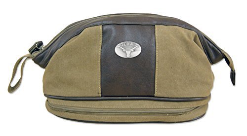 NCAA Texas Longhorns Men's Canvas Concho Toiletry Bag, Khaki, One Size by ZEP-PRO