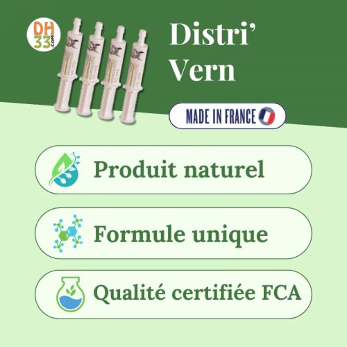 Vermifuge Naturel Cheval Pâte – Régulation des Parasites Intestinaux, Flore Digestive Préservée – Formule Plantes (Thym, Ail, Absinthe) – Injecteur Oral Facile – Fabriqué en France (Vern_Pack_10)