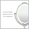 Conair Lighted Makeup Mirror, LED Vanity Mirror, 1X/7X Magnifying Mirror, Double Sided, Corded in Polished Chrome