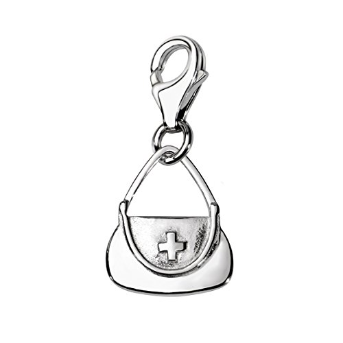 Quiges Charms Anhänger 3D Medizinische Tasche Versilbert Damen Schmuck für Bettelarmband Cover