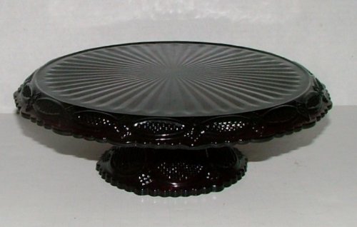 Avon Cape Cod Ruby Red Pedestal Cake Stand