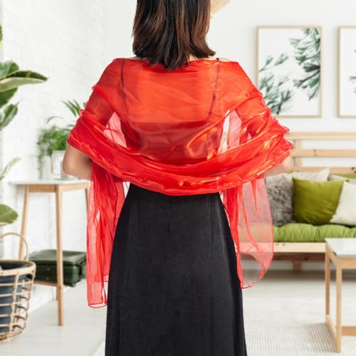 Katutude Women's Tulle Shawl Bridal Scarf Evening Shawl Wedding Dress Cover Up Soft Tulle Bridal Shawl Bridesmaid Shawl3