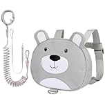 Bebamour Animal Toddler Backpack with Reins Mini Bag with Safety Leash for Children Portable Backpack Rucksack with Safety Harness for Boys and Girls, Bear