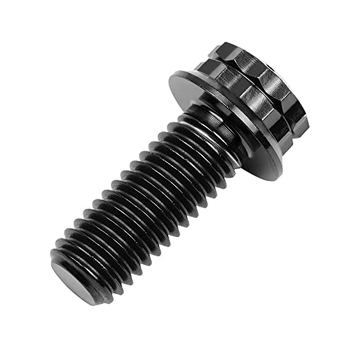 Image of Titanium Flange 12 Point Head M8 x15 20 25 30 35 40 45 50 55 60 65mm Screw Bolt Pack of 4 (M8x20mm, Black)
