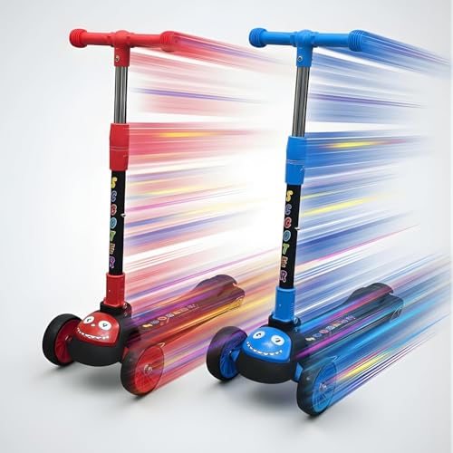 Image of Crackles Foldable Kick Scooter for Kids | Skating Cycle Style Scooter with Adjustable Handle & Foldable Design Lightweight Ride-On Toy for Boys & Girls Outdoor Toy