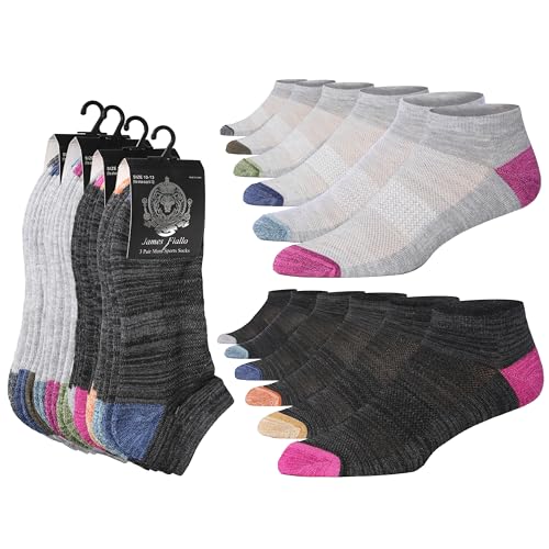 JAMES FIALLO Men's 12-Pairs Performance Low Cut Athletic Sport Socks