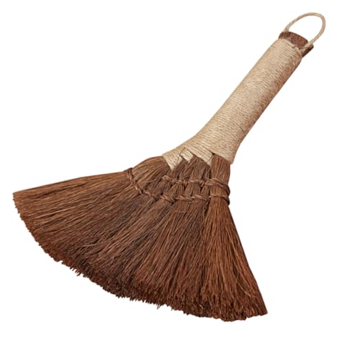 minkissy Small Broom Small Cleaning Broom Hand Held Broom Heavy Duty Broom Cleaning Accessory Manual Broom Desk Dust Broom Desktop Duster Handmade Palm Fiber Duster Home Cleaning Tool